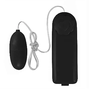 VIBRADOR BULLET COM FIO A PILHA COR: PRETO