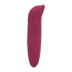 VIBRADOR PONTO G GOLFINHO AVELUDADO COR VINHO