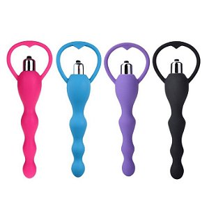 PLUG ANAL ESCALONADO COM VIBRO COR PRETO REF MPA1101-C