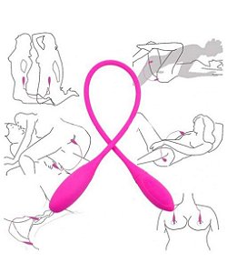 VIBRADOR DUPLO PRETTY LOVE SNAKY VIBE ESTIMULADOR DUPLO COM 7 MODOS DE VIBRAÇÃO