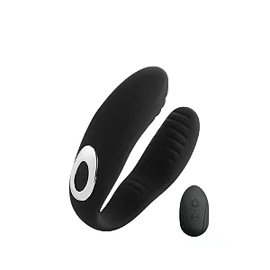 VIBRADOR CASAL COM CONTROLE RECARREGÁVEL 10 MODOS DE VIBRAÇOES MLCV1204