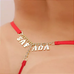 CALCINHA SEXY FRASE SAFADA VERMELHA