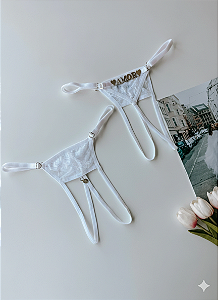 CALCINHA FREE ABERTA ENTRE AS PERNAS PERSONALIZÁVEL ATÉ 6 LETRAS COR BRANCO (LETRAS INCLUSAS)