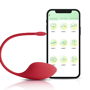 VIBRADOR CASAL CÁPSULA VIBRATÓRIA POR APLICATIVO COR VERMELHO MLPP2014