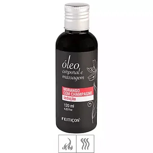 ÓLEO CORPORAL E MASSAGEM 120ML FEITIÇOS MORANGO COM CHAMPANHE