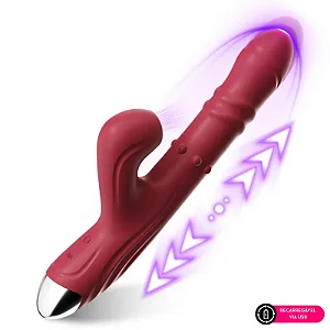 VIBRADOR DUPLO FELIX COM ESFERAS E MOVIMENTO VAI E VEM RECARREGAVEL POR USB MLVO5219