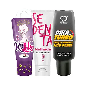 KIT PRAZER EM SINTONIA GEL PARA ANAL - GEL DESLIZANTE- GEL EXCITANTE MASCULINO