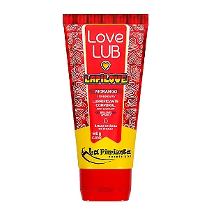 LUBRIFICANTE LOVE LUB LAPILOVE BEIJAVEL SABOR MORANGO 60G