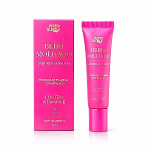 HIDRATANTE LABIAL BEIJO MOLHADO COM BRILHO E VITAMINA E SABOR CEREJA 15ml Pepper Blend