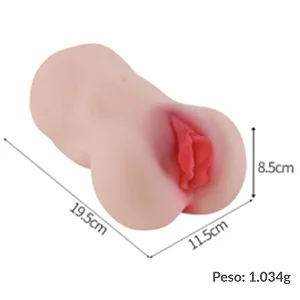 MASTURBADOR MASCULINO COM DOIS ORIFICIOS PENETRAVEIS  MLAN1355  19,5 cm x Largura: 11,5 cm x Altura: 8,5 cm
