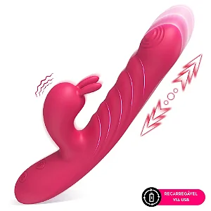 SIENNA VIBRADOR VAI E VEM COM ESTIMULADOR CLITORIANO EM FORMATO RABBIT  MLVE4224 RECARREGAVEL