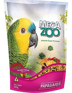 Ração Megazoo Papagaios Frutas e Legumes - 600g