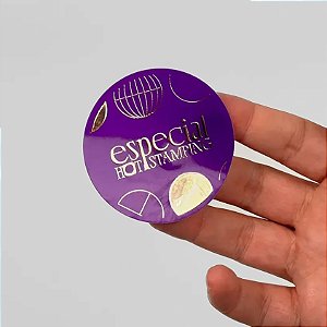 250 ADESIVOS REDONDO COM HOT STAMP 5X5