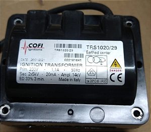 Queimadores industriais - Transformador de ignição  Cofi TRS-1020/29