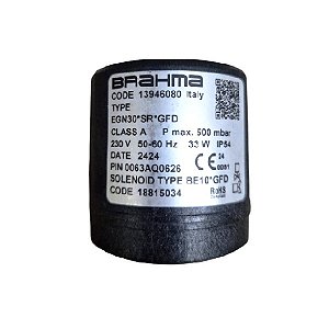 Queimadores industriais - Bobina BRAHMA Código BE10*GFD - 220V-50/60HZ
