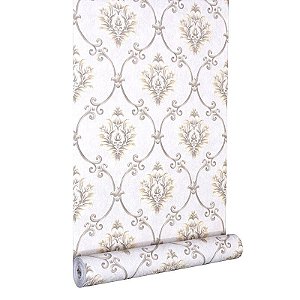 Papel de Parede Nude com Damask Dourado (tom envelhecido)