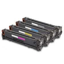 Kit 4 Toner Compatíveis com HP CB540/1/2/3A CE320/1/2/3A C210/1/2/3A | 128A 125A
