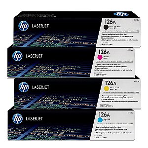 Kit 4 Toners Originais com HP CE310/1/2/3 126A 1.2K
