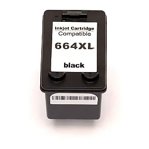 Cartucho de Tinta Compatível com HP 664XL Preto F6V31A | 2136 1115 3636 3635 3836 3776 | 14ml