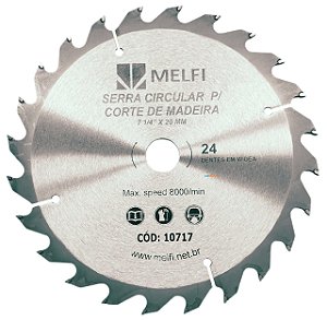 Disco Para Madeira Serra Circular 24 Dentes 7" 20mm