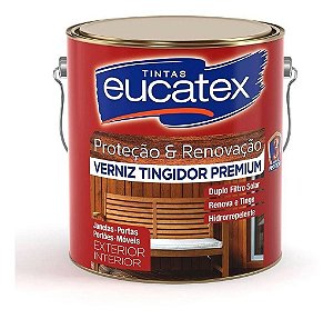 Verniz Tingidor Premium Mogno Tintas Eucatex 900ml Brilhante