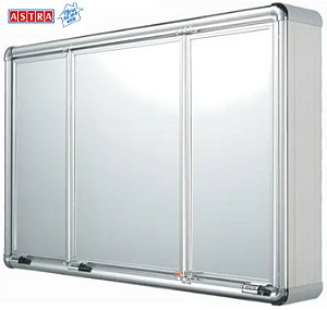 Armário Espelheira 3 Portas Perfil Aluminio Premium - Astra