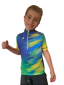 CAMISA CICLISMO INFANTIL FAVO BRASIL