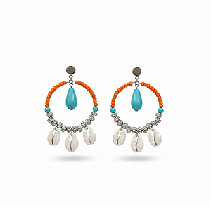 Brinco búzios colorido