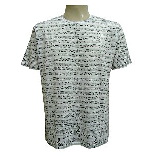 Camiseta Manga Curta - Notas Musicais