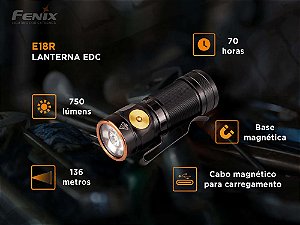 Lanterna EDC Fenix E18R - 750 Lúmens