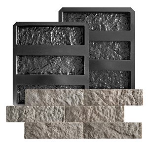 111 - Kit de Formas Brick's Pedra Moledo - 6 peças 36 x 10 cm