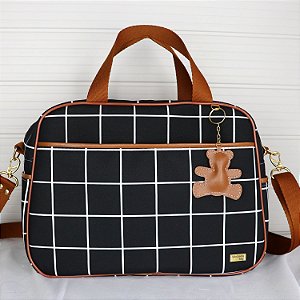 Bolsa Maternidade Passeio Xadrez Preto Milão
