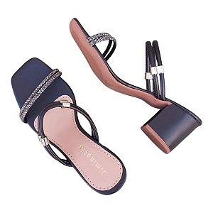 Sandalia de Salto Strass Duplo