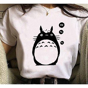 Camiseta Thirt Camisão - Camiseta My Neighbor Totoro Ghibli Anime Unissex Poliéster -Academia ou Dia Dia
