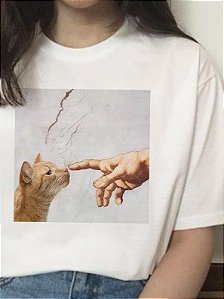 Camisetas Tshirt Camisão -  Vintage Tumblr Gatinho Camisa Masculina Feminina 100% Poliéster - Academia ou Dia Dia