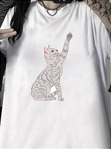 Camisetas Tshirt Camisão -  Cat Gatinho Fofo Felinos Sphynx Cartoon - Academia ou Dia Dia