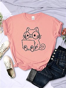 Camisetas manga curta Tshirt  Cat Sketches - Amo pets