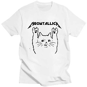 Camisa estampada Meowtallica-t-shirt  com impressão de música de gato