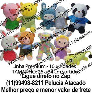 Animais de pelúcia sortidos para grua linha premium com 10 unidades Mix113