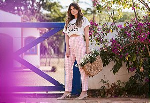 Calça Cenoura Xadrez  Eva bella Suzane