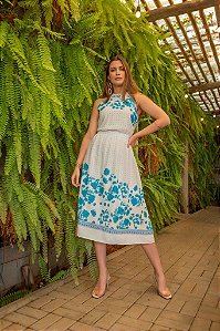 Vestido Estampa Exclusiva Girassol Eva bella Beatriz