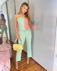 Calça Alfaiataria cintura alta Eva Bella