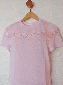 T-Shirt com Renda Chantily Morina