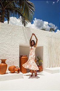 Vestido Midi Estampado corais Lily Belle
