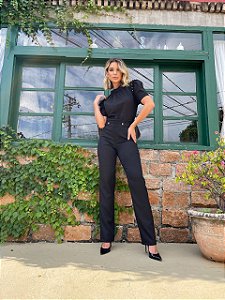 Calça de Alfaiataria Preta Eva bella Carolina