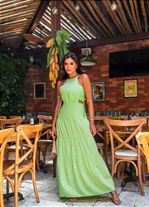 Vestido Longo Lily belle com detalhe lateral