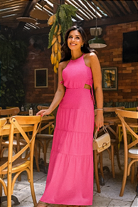 Vestido Longo Lily belle com detalhe lateral