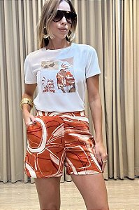 Shorts Estampado Feminino Nuxx