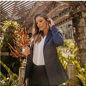 Blazer Alfaiataria Azul  Eva Bella Luma