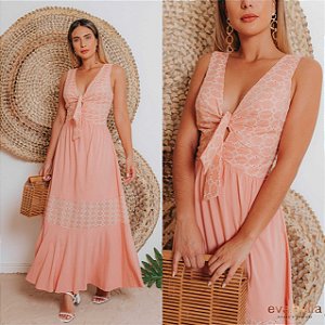 Vestido detalhe em lesie Eva Bella Lorena